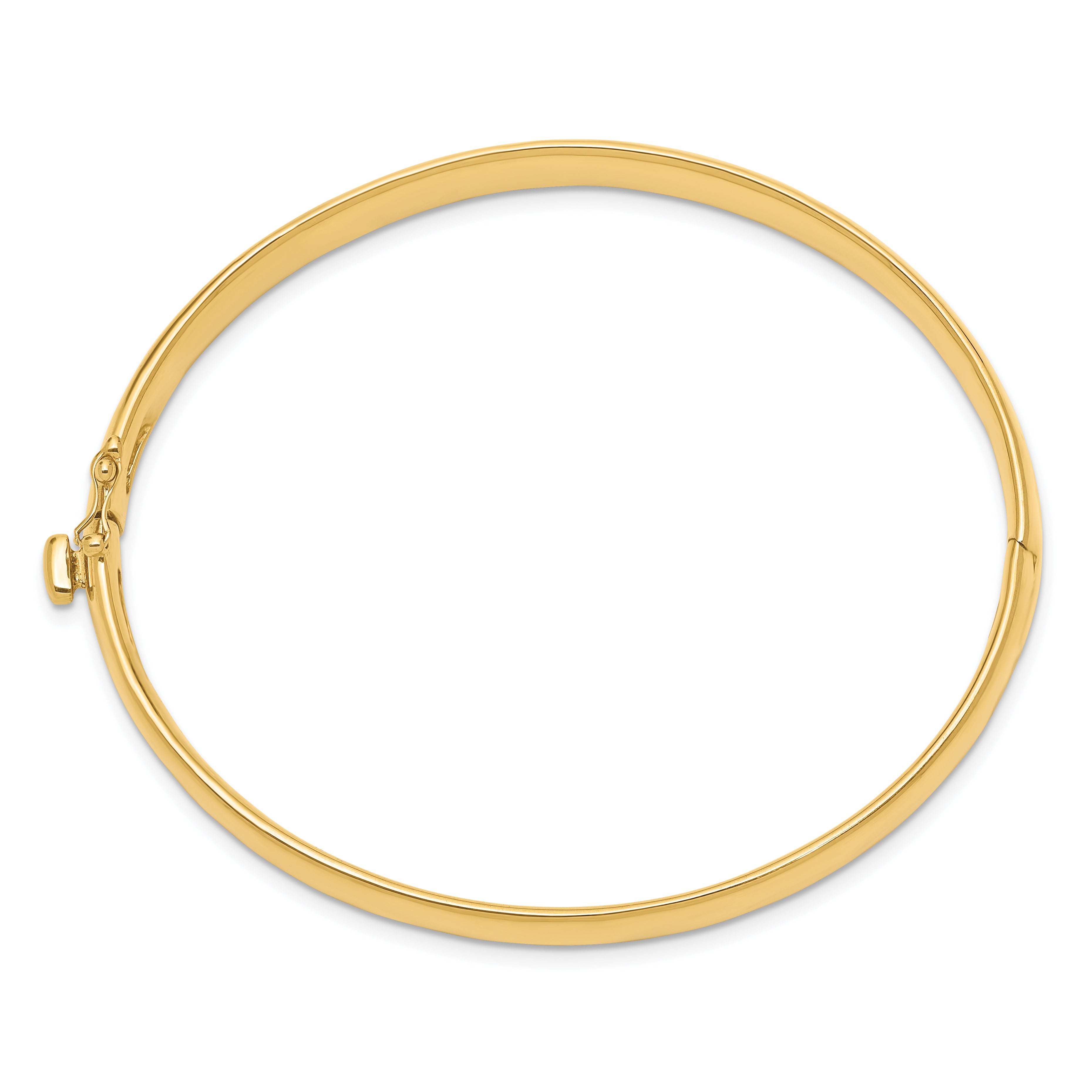 14k 6.4mm Polished Solid Hinged Bangle Secondary image