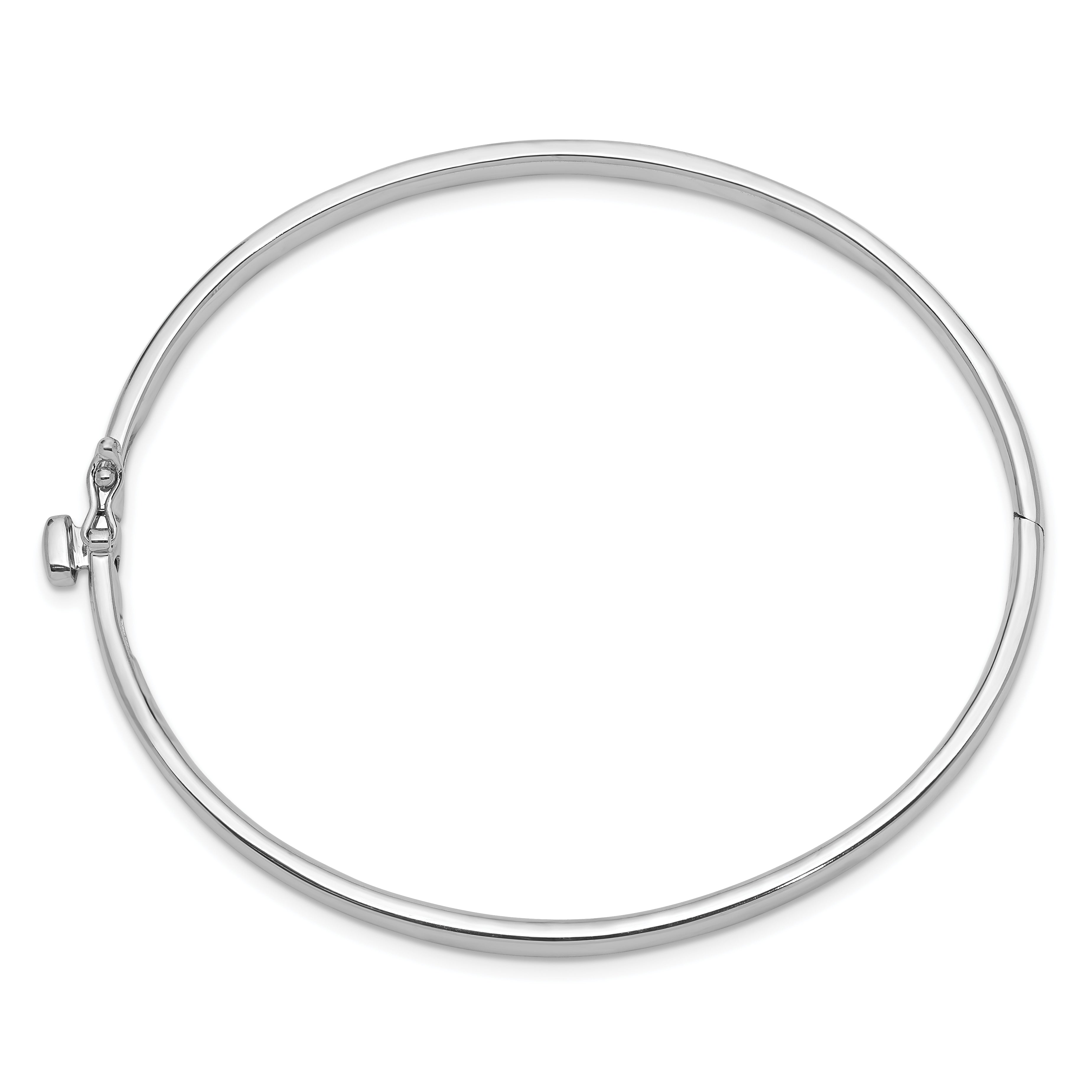 14k White Gold 3.6mm Polished Solid Hinged Bangle Bracelet Secondary image