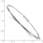 14k White Gold AA Diamond Hinged Bangle