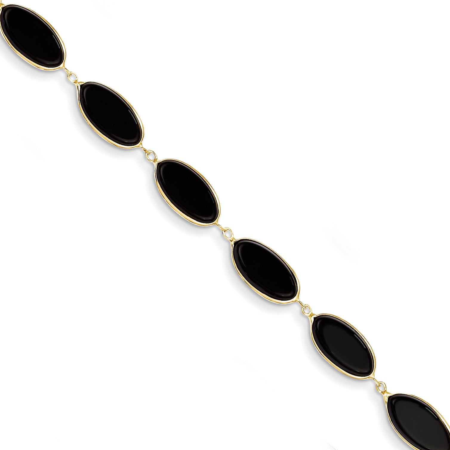 14k 8.25in Polished Genuine Fancy Onyx Bracelet Main image