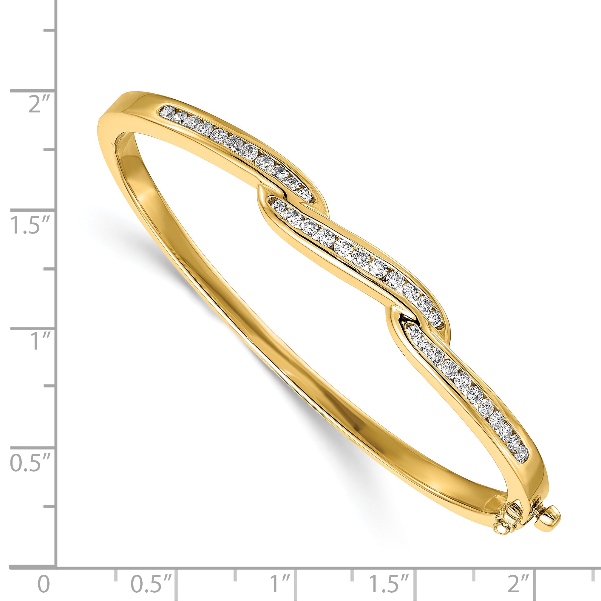 14k AA Diamond Hinged Bangle Secondary image