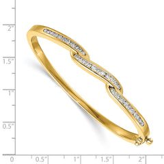 14k AA Diamond Hinged Bangle