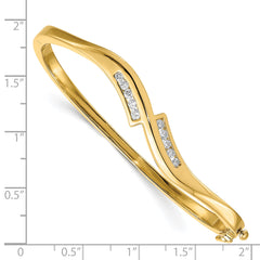 14k AA Diamond Hinged Bangle