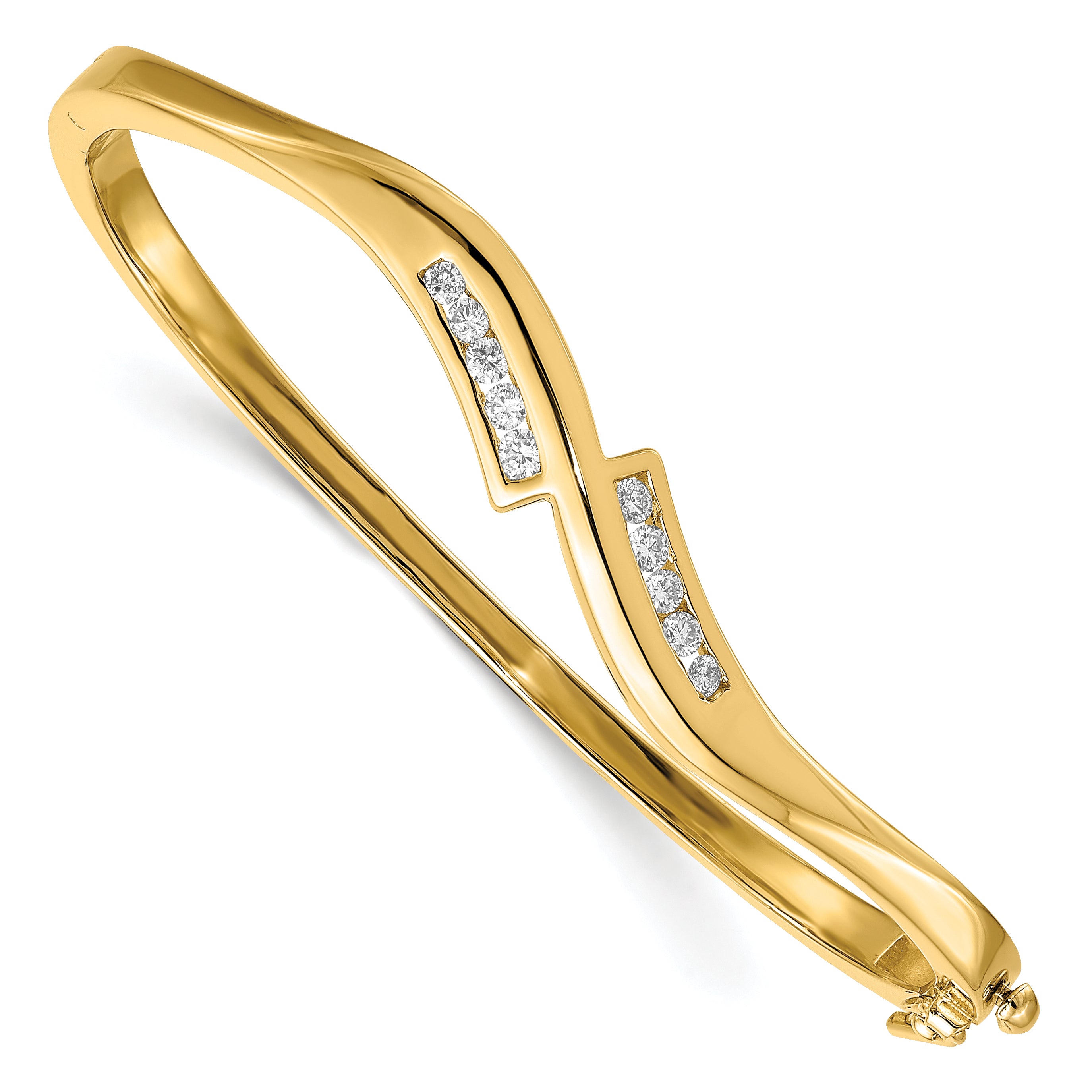 14k AA Diamond Hinged Bangle Main image