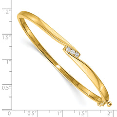 14k AA Diamond Hinged Bangle