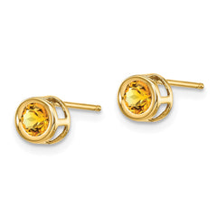 14K Citrine Earrings - November