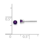 14k White Gold 3mm Amethyst Stud Earrings