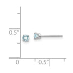 14k White Gold 3mm Aquamarine Stud Earrings