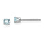 14K White Gold 3mm Aquamarine Stud Earrings