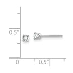 14k White Gold 3mm White Topaz Stud Earrings