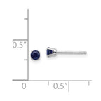 14k White Gold 3mm Sapphire Stud Earrings