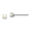 14K White Gold 3mm Opal Stud Earrings