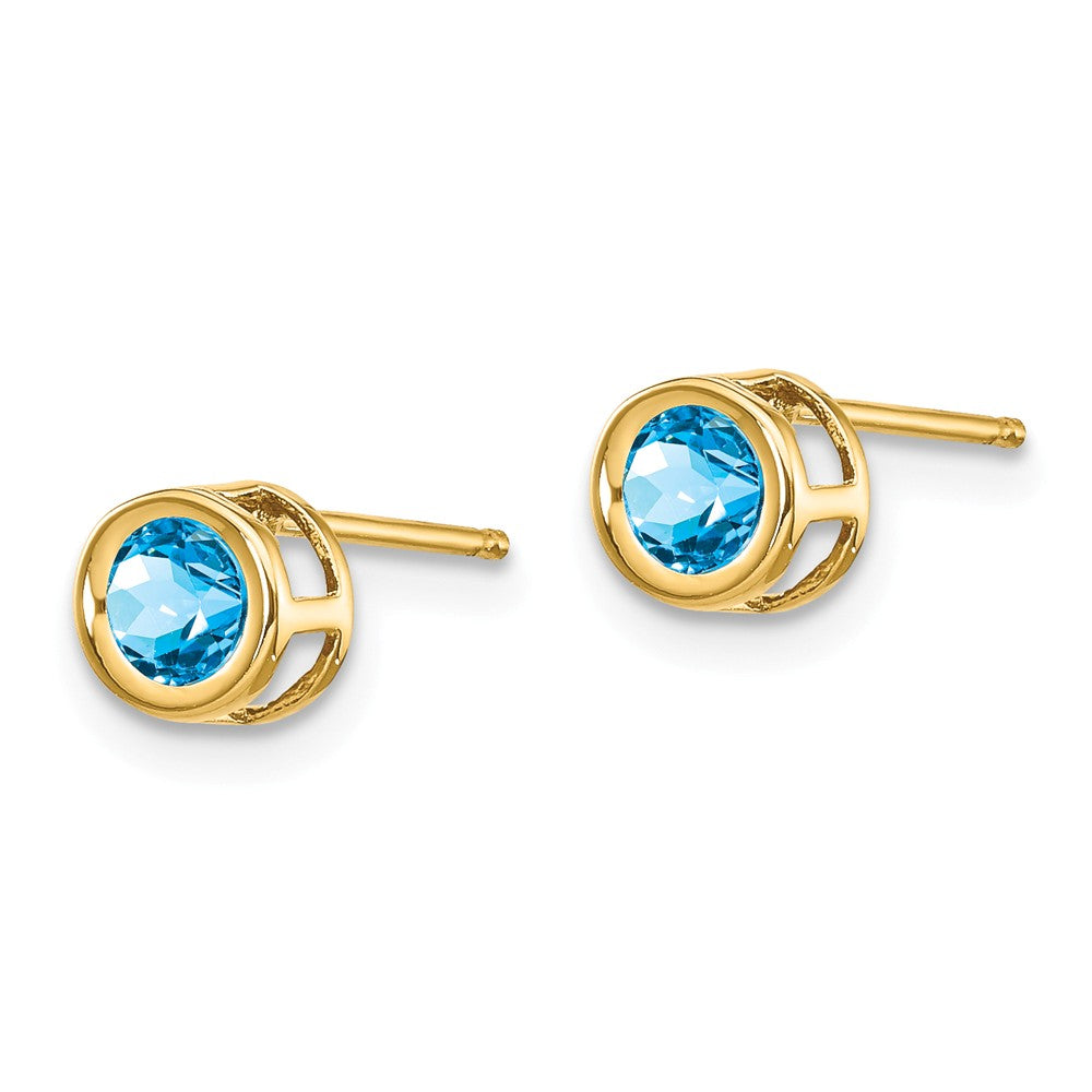 14K Blue topaz Earrings December Secondary image