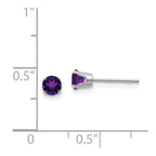 14k White Gold 4mm Amethyst Stud Earrings