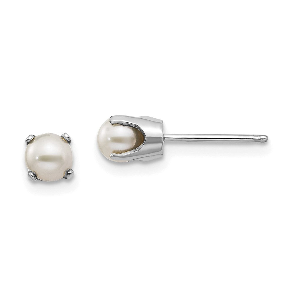 14K White Gold 4mm FW Cultured Pearl Stud Earrings Main image