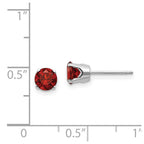 14k White Gold 5mm Garnet Stud Earrings
