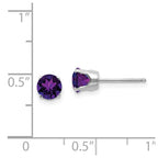 14k White Gold 5mm Amethyst Stud Earrings