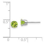 14k White Gold 5mm Peridot Stud Earrings