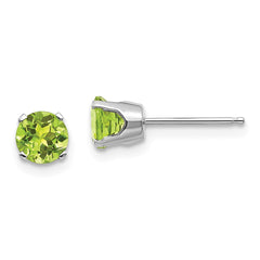 14K White Gold 5mm Peridot Stud Earrings