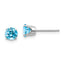 14K White Gold 5mm Blue Topaz Stud Earrings
