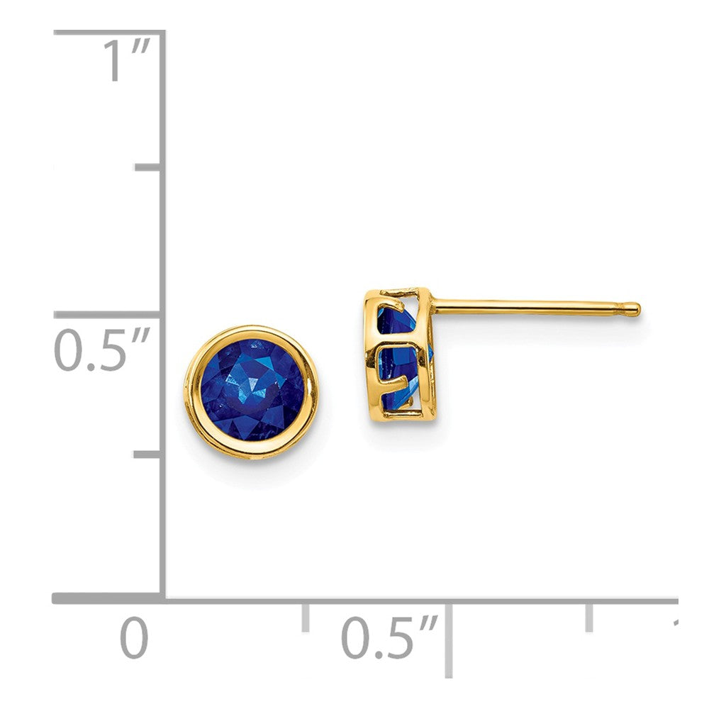 14k 5mm Bezel Sapphire Stud Earrings