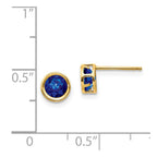 14k 5mm Bezel Sapphire Stud Earrings