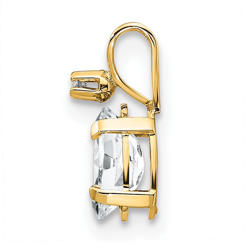 14K Diamond & White Topaz Birthstone Pendant Secondary image