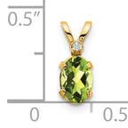 14K Diamond & Peridot Birthstone Pendant