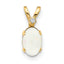 14K Diamond & Opal Birthstone Pendant