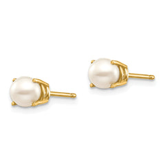 14K 4.5mm Round June/FW Cultured Pearl Post Earrings