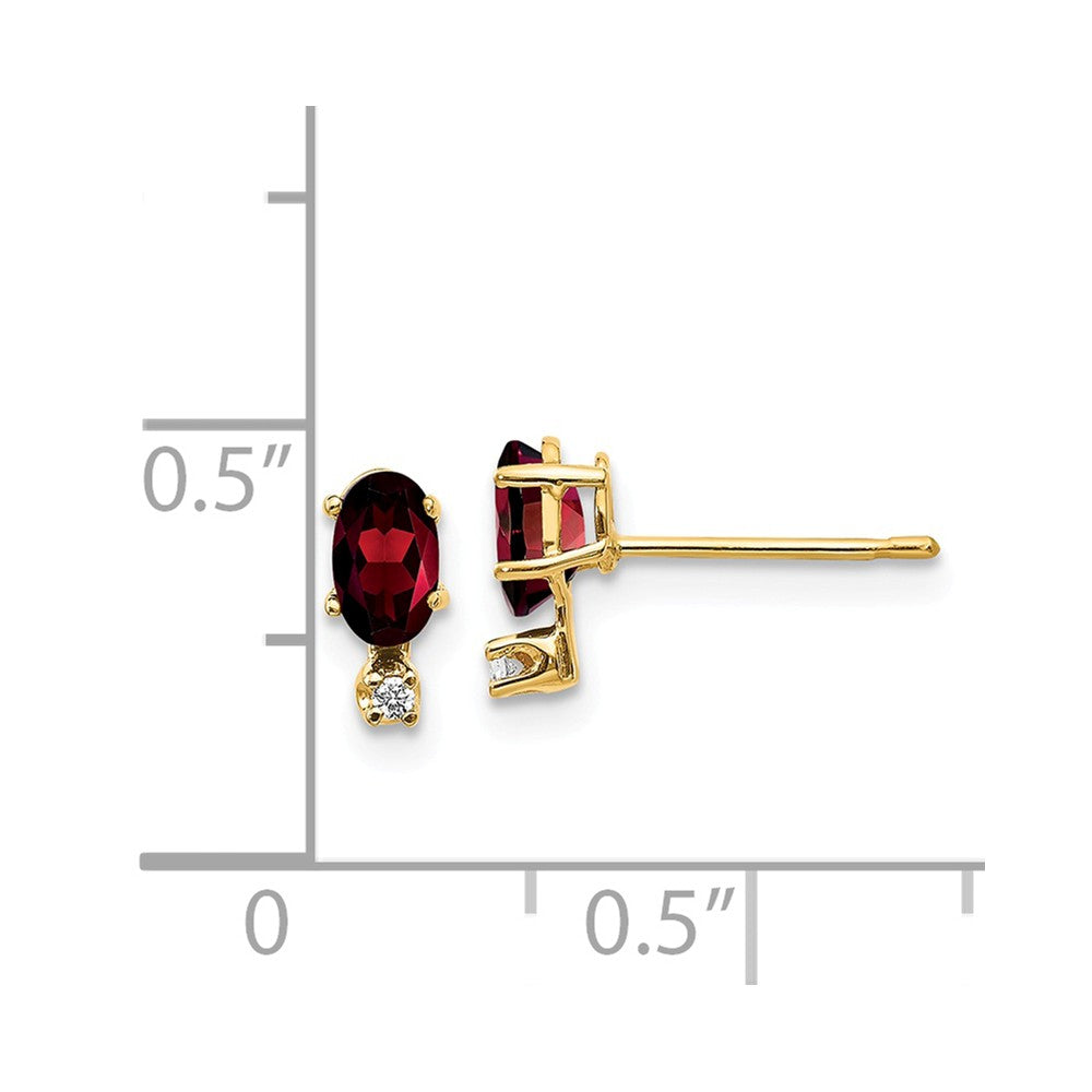 14k Diamond & Garnet Birthstone Earrings