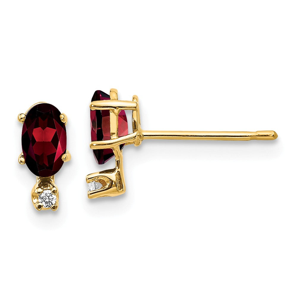 14K Diamond & Garnet Birthstone Earrings Main image