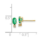 14k Diamond & Emerald Birthstone Earrings