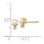 14k Diamond & FW Cultured Pearl Birthstone Earrings