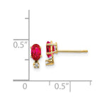 14k Diamond & Ruby Birthstone Earrings