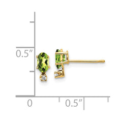 14k Diamond & Peridot Birthstone Earrings