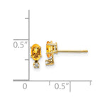 14k Diamond & Citrine Birthstone Earrings