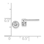 14k White Gold  4mm Bezel April/White Topaz Post Earrings