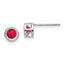 14K White Gold  4mm July Ruby Earrings