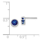 14k White Gold  5mm Bezel Sapphire Stud Earrings