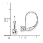 14k White Gold 4mm White Topaz/April Earrings
