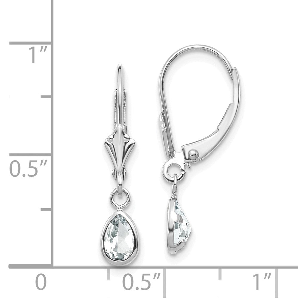 14k White Gold 6x4mm White Topaz/April Earrings