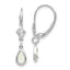 14K White Gold 6x4mm Opal/October Earrings