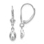 14K WG 6x4 Oval Bezel April/White Topaz Leverback Earrings
