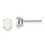 14K White Gold 6x4mm Opal Earrings