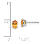 14k White Gold 6x4mm Citrine Earrings