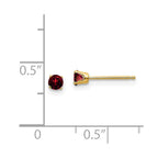 14k 3mm January/Garnet Post Earrings