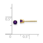 14k 3mm February/Amethyst Post Earrings