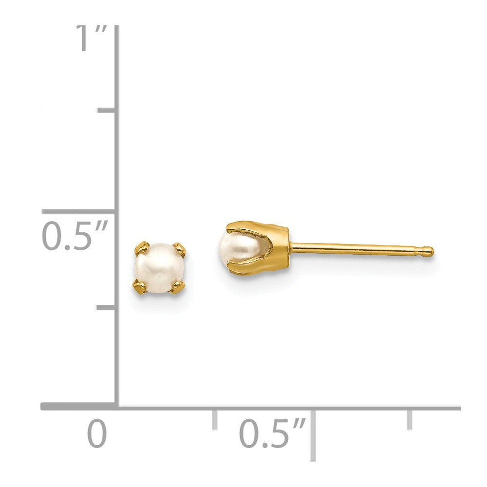 14k 3mm June/FW Cultured Pearl Post Earrings