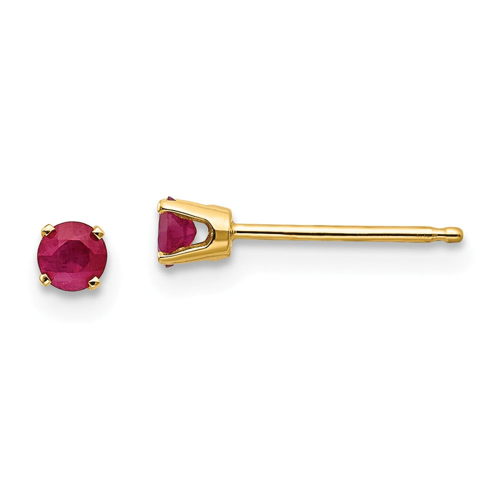 14K 3mm July/Ruby Post Earrings Main image